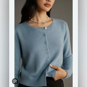 Reformation Clara Cashmere Cardigan in Cornflower Blue